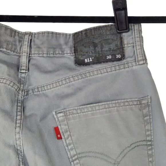 Levi's Men 511 Gray Jeans. W30XL30 - Picture 4 of 5